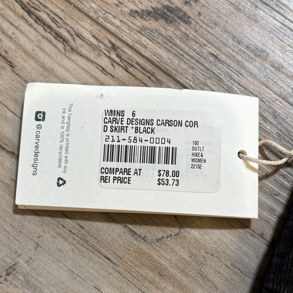 Carve Designs Carson Cord Women's Black Skirt Size 6 - Picture 6 of 8